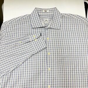 Peter Millar Blue/Pink Check Long Sleeve Shirt Size XL